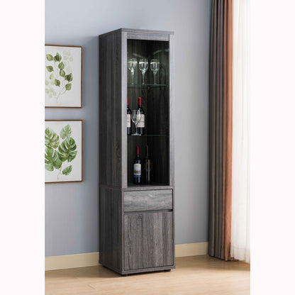 Modern Wine Showcasing Cabinet With Two Glass Shelves And Storage Cabinet