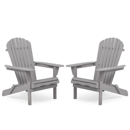 Lounge Patio Chair For Garden Outdoor Wooden Folding Adirondack Chair (Set of 2) Solid Cedar Wood Lounge Patio Chair For Garden