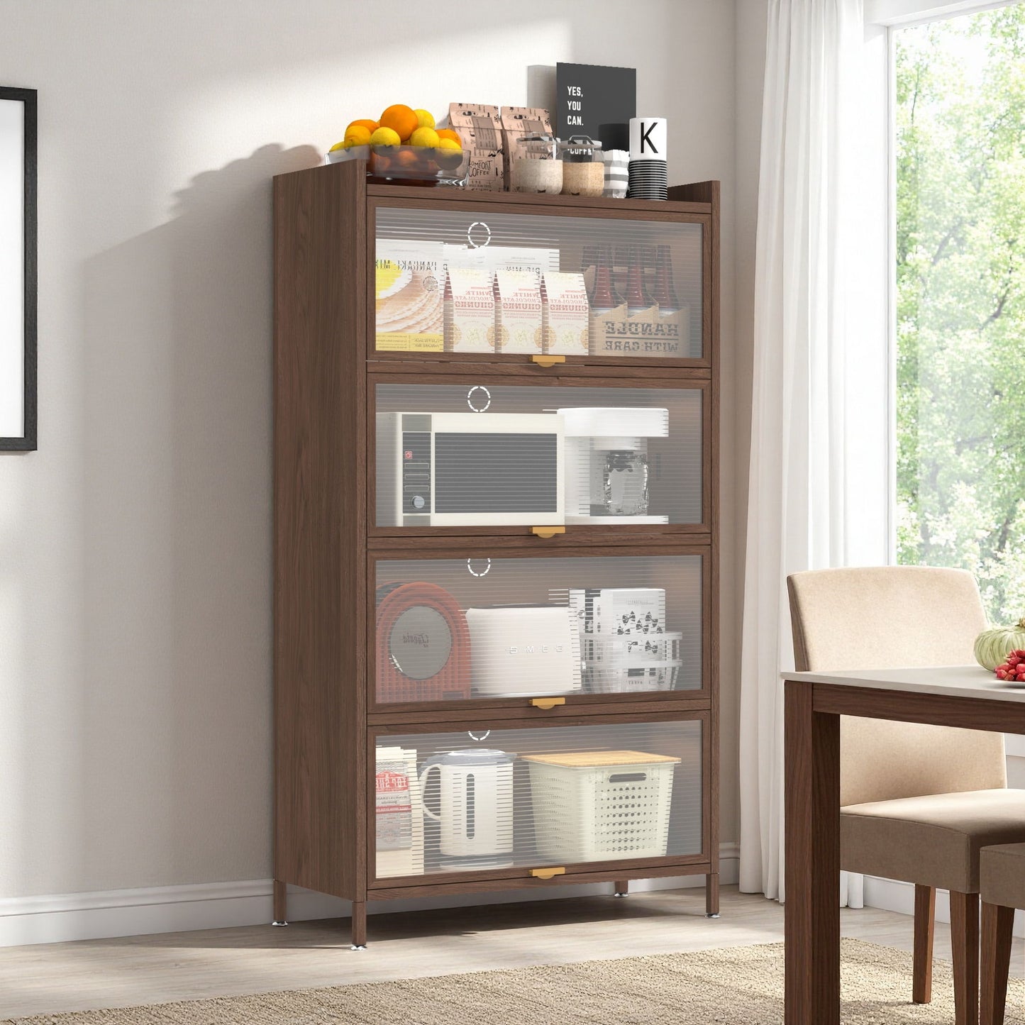 Flip Doors Cabinet, With Ample Storage Space