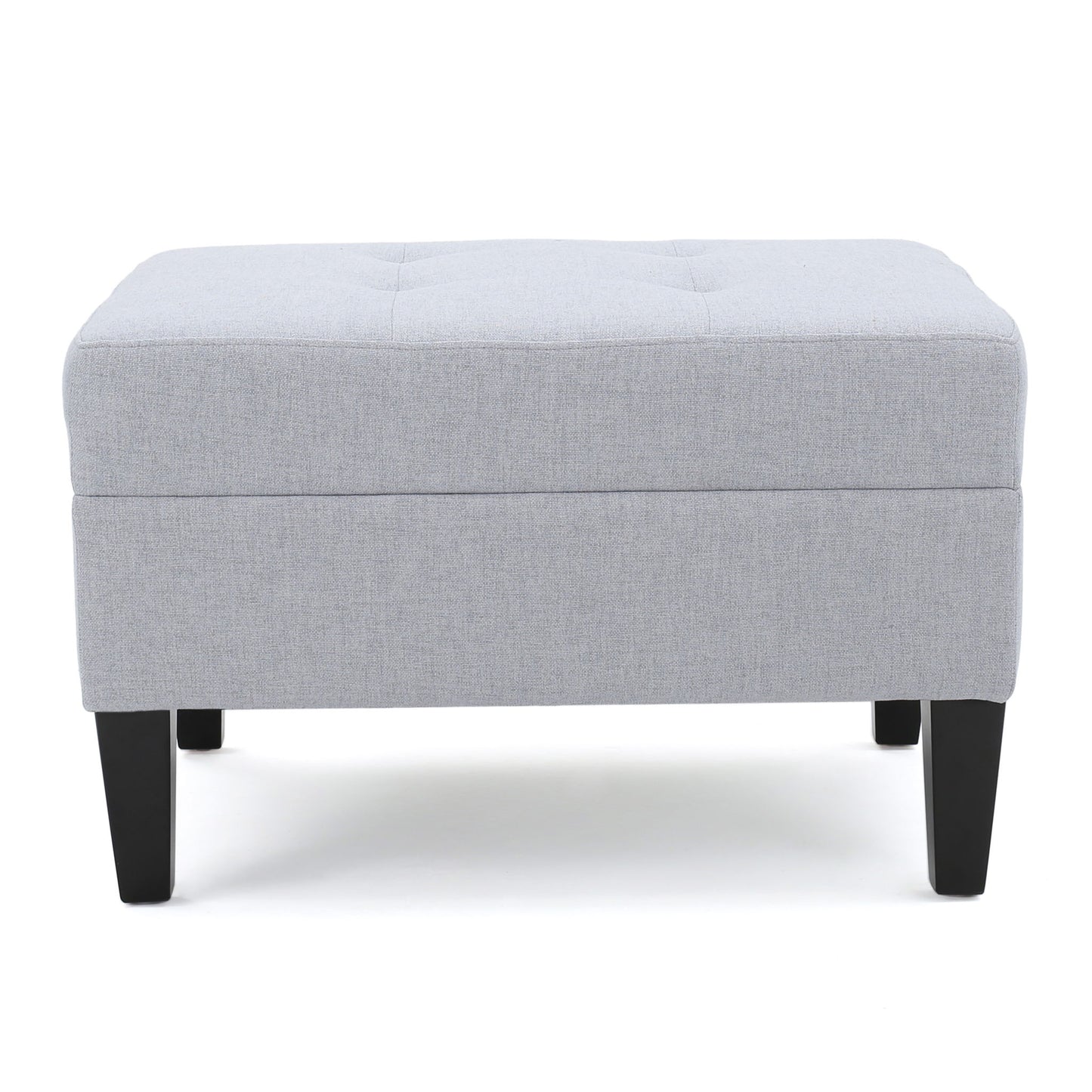 Contemporary Ottoman Footstool With Tufted Upholstery - Light Gray