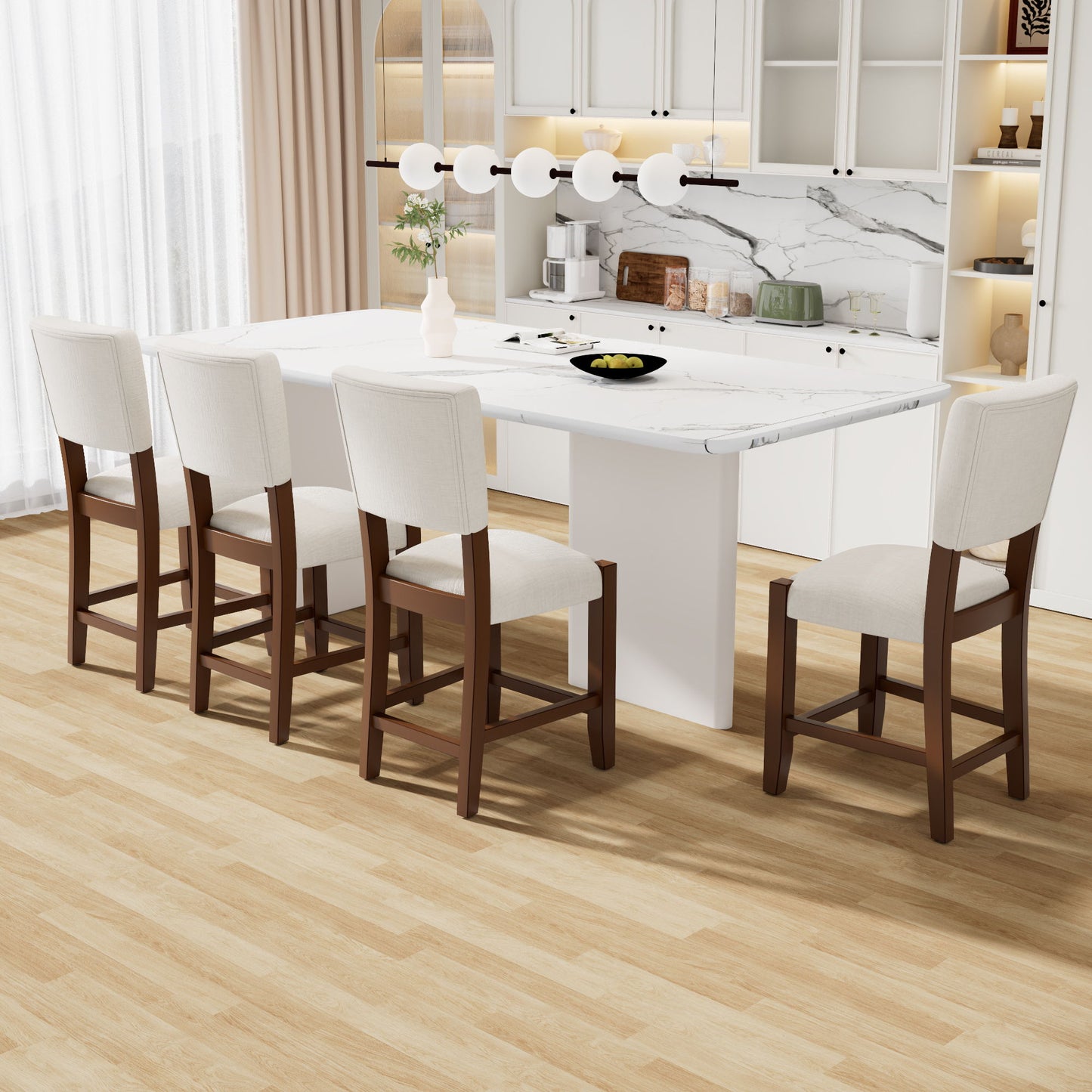 Mid Century Modern Bar Stools, Upholstered Counter Chairs