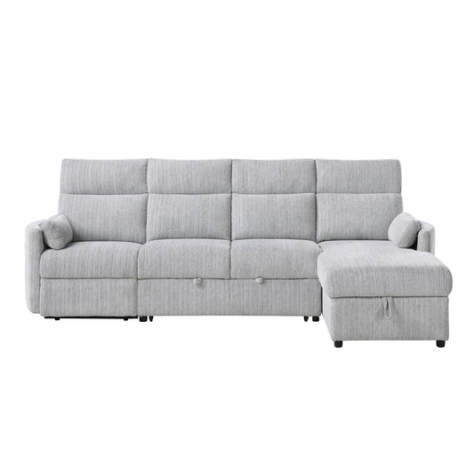 Sleeper Sofa With Storage Chaise - Grey