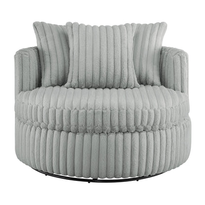 Mindy - Oversized Swivel Barrel Chair - Grey