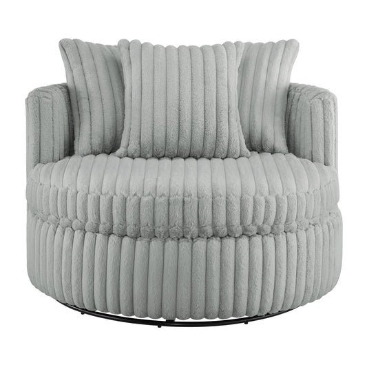 Mindy - Oversized Swivel Barrel Chair - Grey