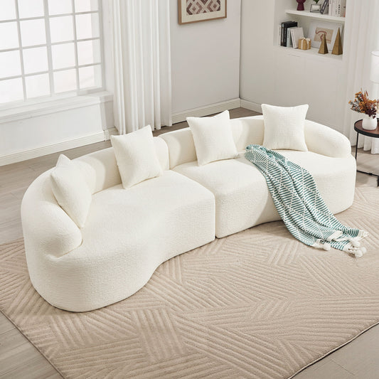 4 Seater Sofa With Chenille Fabric, 30D, 60 Hardness Full Sponge, 4 Pillow For Living Room, Home Furniture Sleeper Sectional Sofa For Apartment