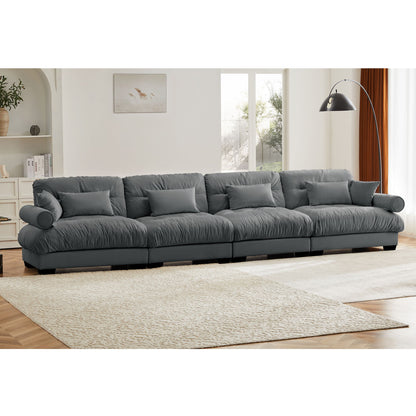 Super Comfort Oversized Modular Velvet Sectional Sofa, Deep Seat Convertible L Shaped Couch