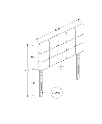 Twin Size, Bed Headboard Only, Upholstered, Transitional - Gray