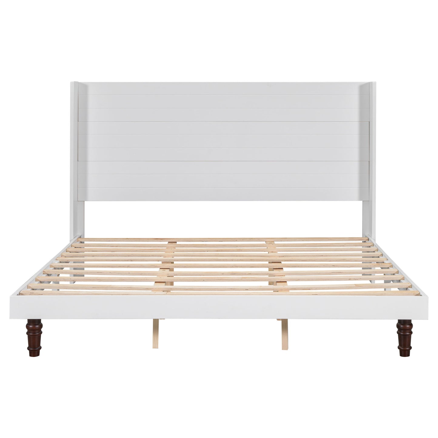 King Size, Stylish High Headboard Bed, High Quality - White