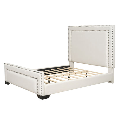 Upholstered Bed With Slats Support, No Box Spring Needed