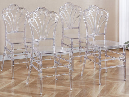 Welding Chair, Dining Chair / Plastic Seat (Set of 4) - Transparent
