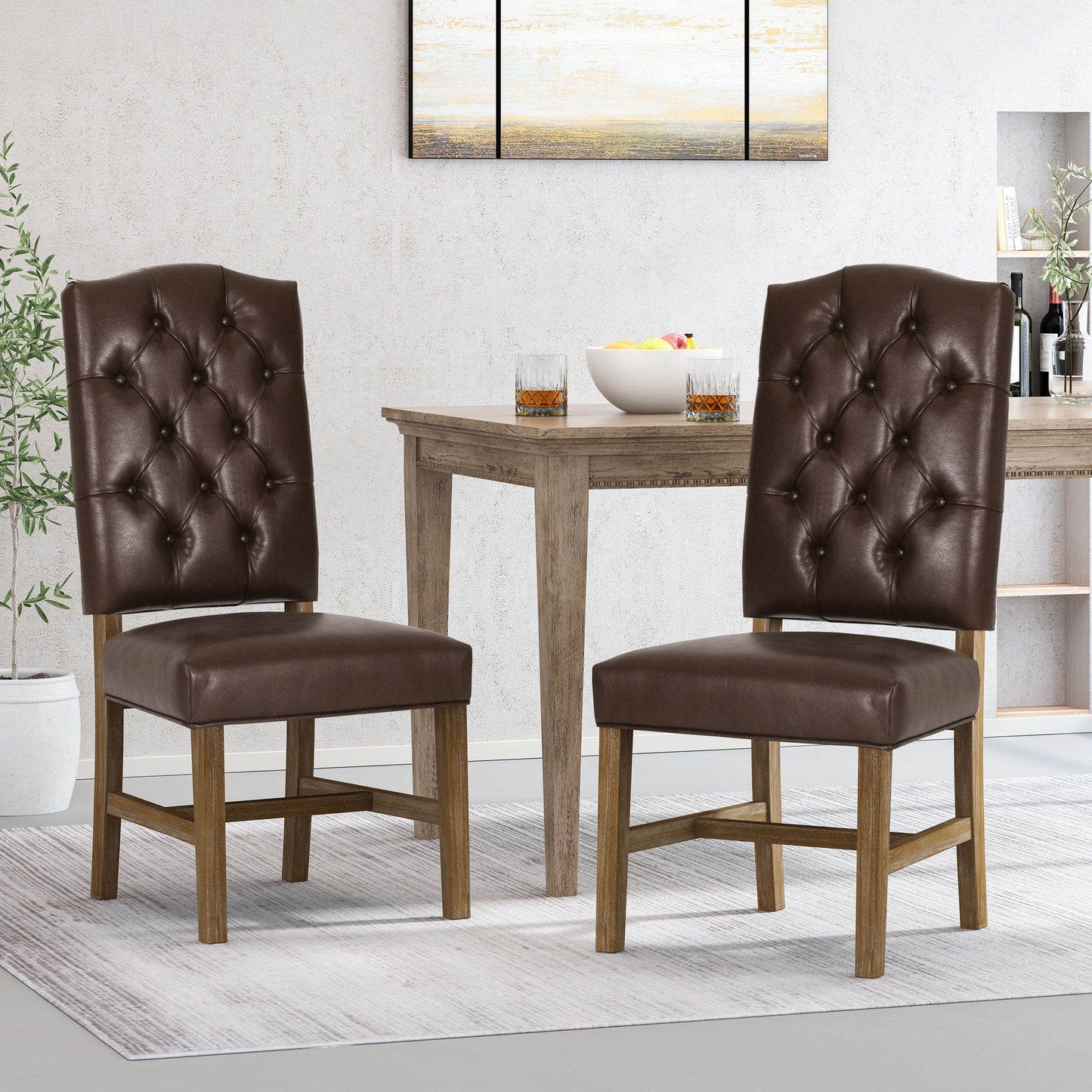 Elegant Dining Chair With Button Tufted Design