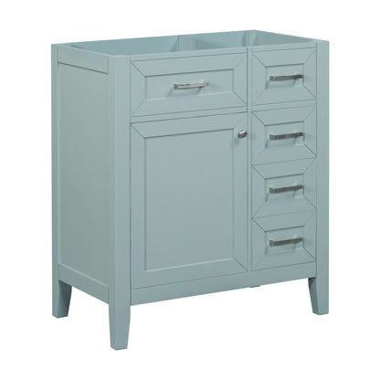 30" Bathroom Vanity Without Sink, Cabinet Base Only, Bathroom Cabinet With Drawers - Green