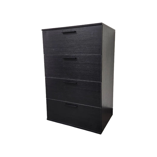 Oliver - 4 Drawer Jumbo Chest With Weathered And Full Extension Slides - Black