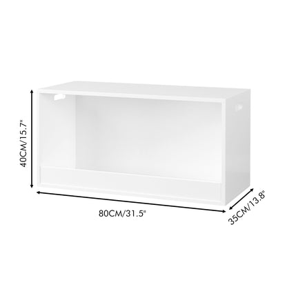 Open Toy Storage Box For Kids, Organizer Bin For Plush Toys, Books - White