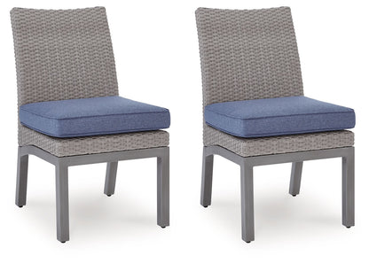 Half Moon Beach - Side Chair With Cushion (Set of 2) - Blue / Gray