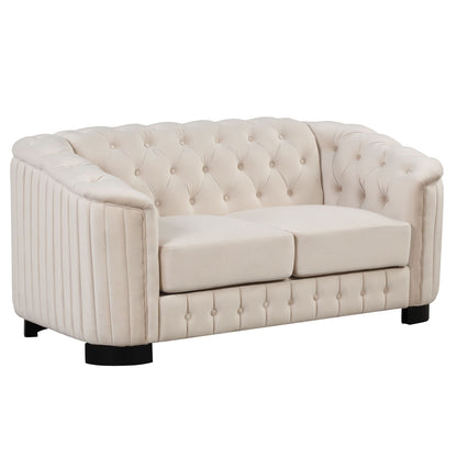 Upholstered Loveseat Sofa With Thick Removable Seat Cushion