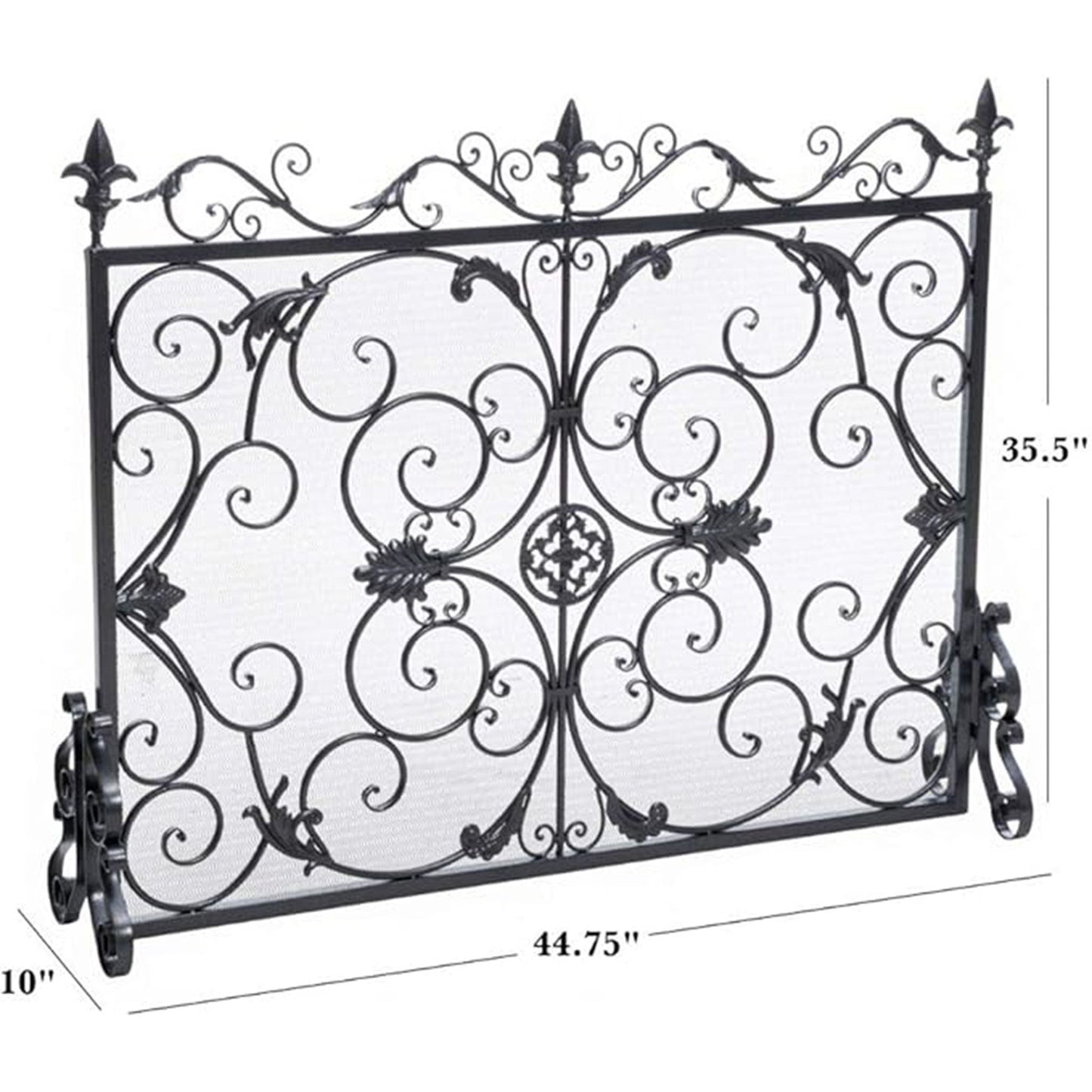 Darcie - Wrought Fireplace Screen, Ornate Design