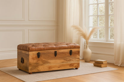 Buffalo - Leather Storage Trunk