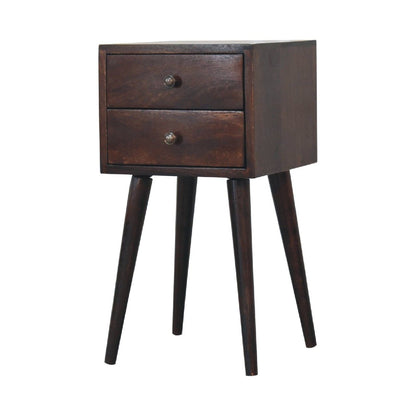 Mini 2 Drawer Nightstand - Walnut