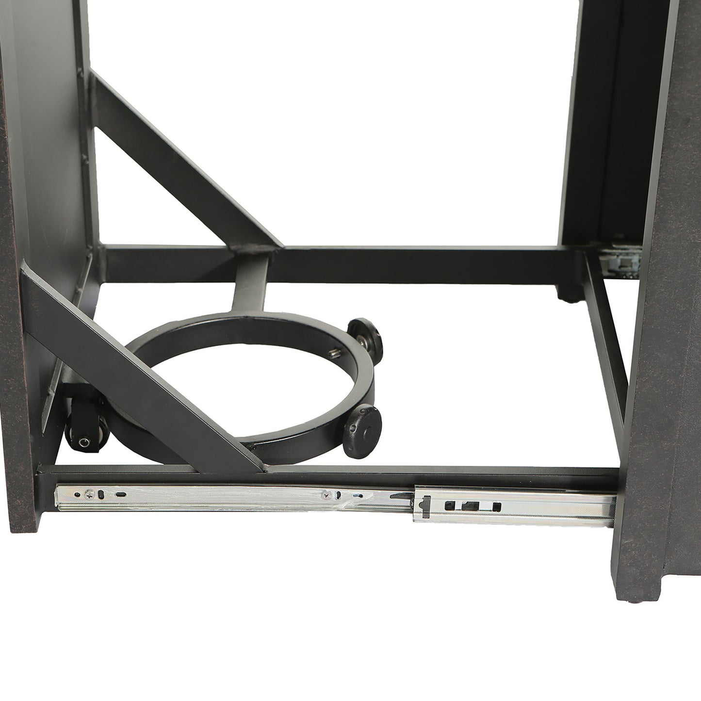 Aluminum Rectangle Fire Table With Fire Glass And Cover - Antique Bronze