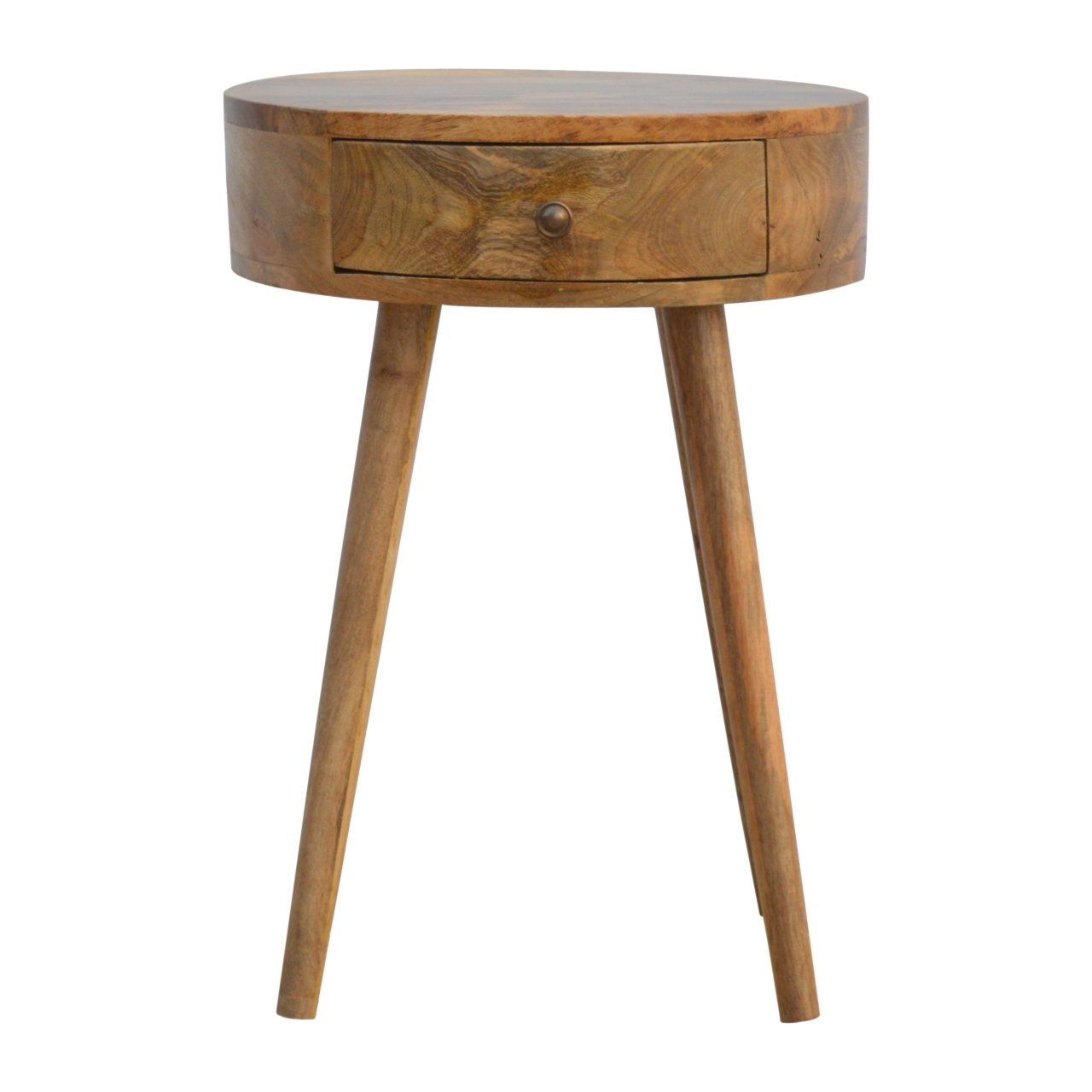 Nordic Chestnut Circular Nightstand