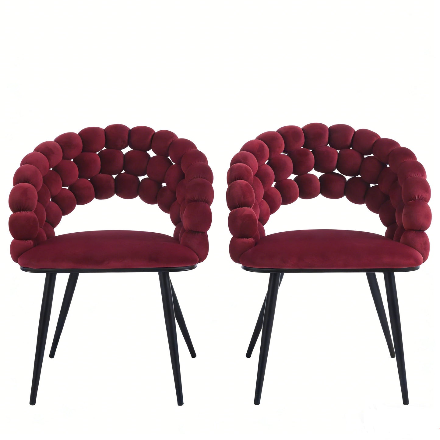 Modern Chair With Golden Color Iron Tube Legs, Soft Cushions And Comfortable Backrest, Suitable For Dining Room, Living Room, Cafe, Hairball Back