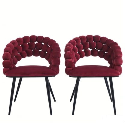 Modern Chair With Golden Color Iron Tube Legs, Soft Cushions And Comfortable Backrest, Suitable For Dining Room, Living Room, Cafe, Hairball Back