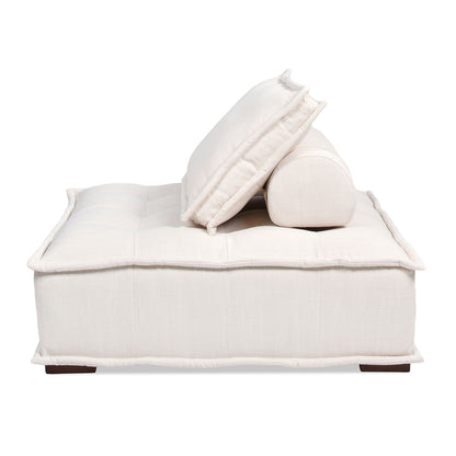 Arwen - Square Modular Pillow Back Lounge Chair - White Beige