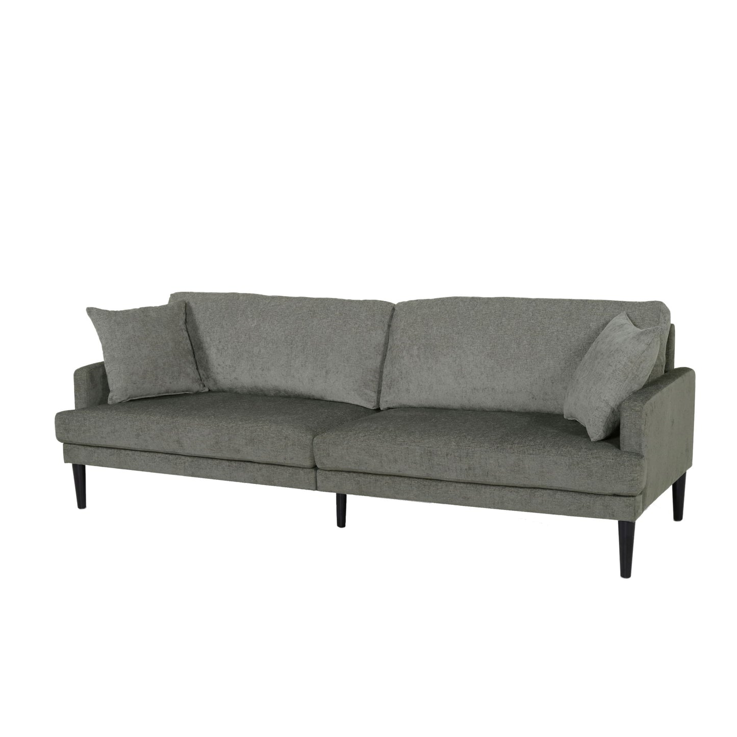Contemporary 3 Seater Sofa With Plush Upholstery - Gray