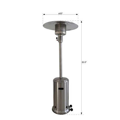 46000 Btu Propane Patio Heater - Steel Gray