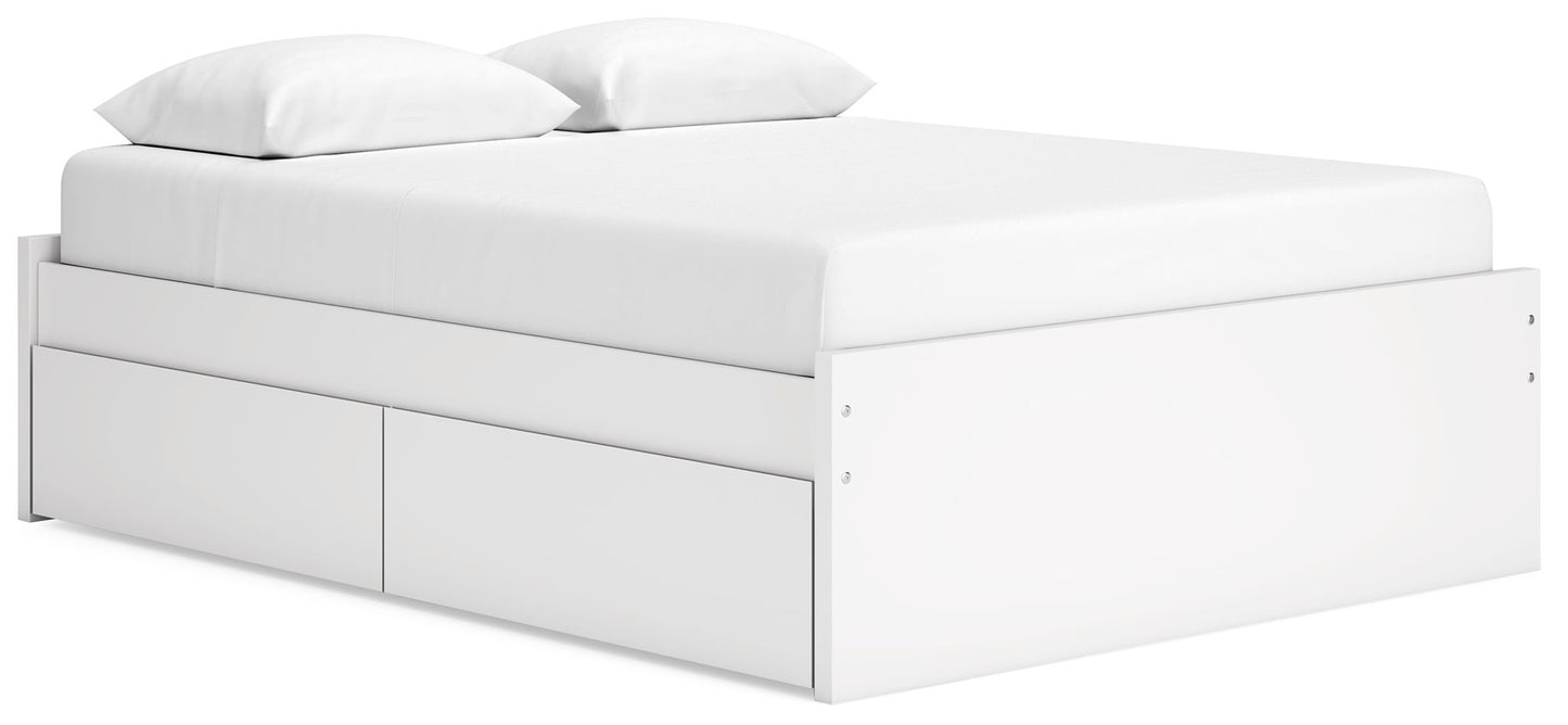 Onita - White - Queen Platform Bed With 2 Side Storage