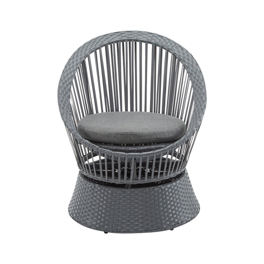 Modern Swivel Wicker Lounge Chair With Round Design