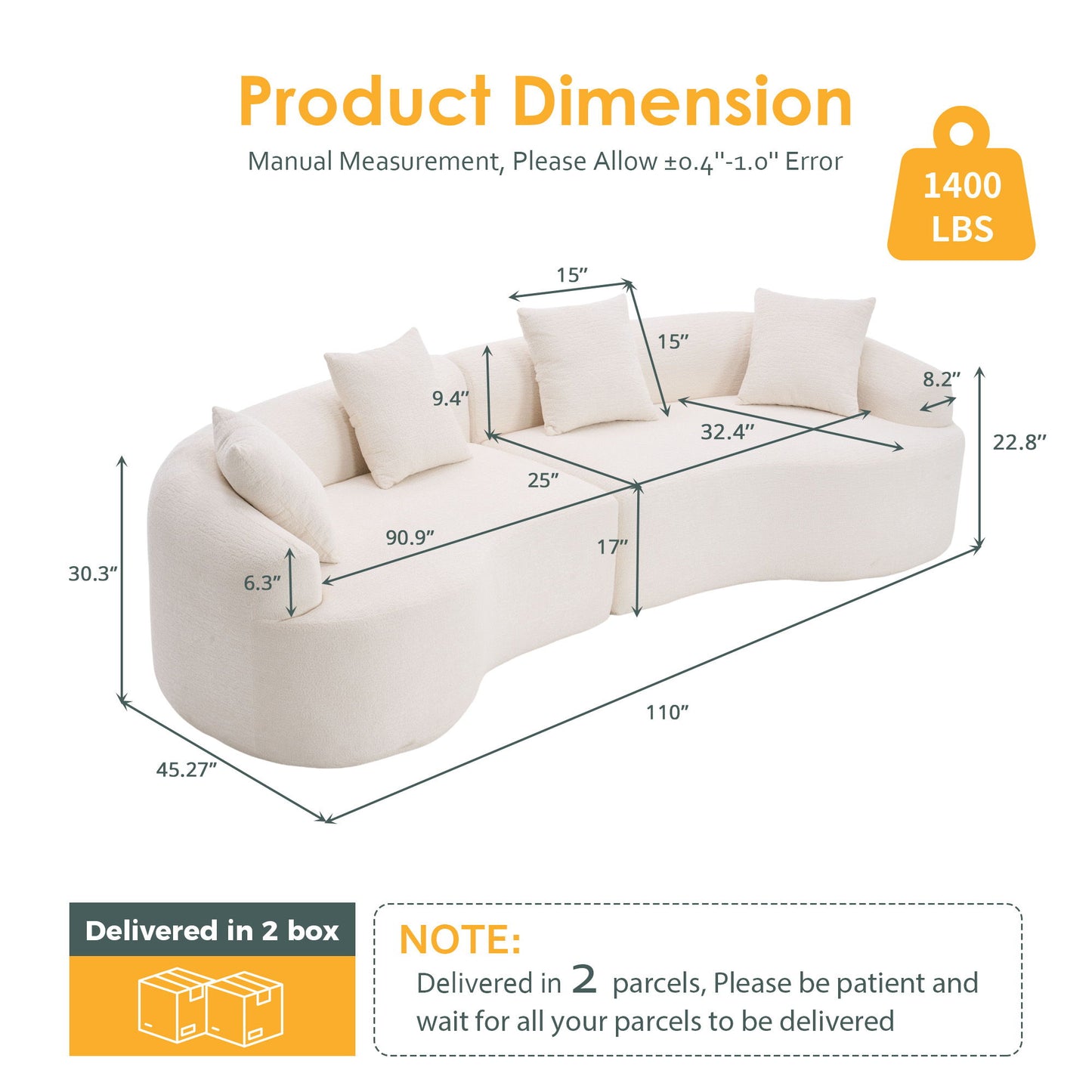 4 Seater Sofa With Chenille Fabric, 30D, 60 Hardness Full Sponge, 4 Pillow For Living Room, Home Furniture Sleeper Sectional Sofa For Apartment