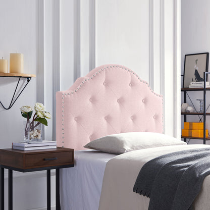 Flanner - Contemporary Fabric Upholstered Twin Headboard - Blush