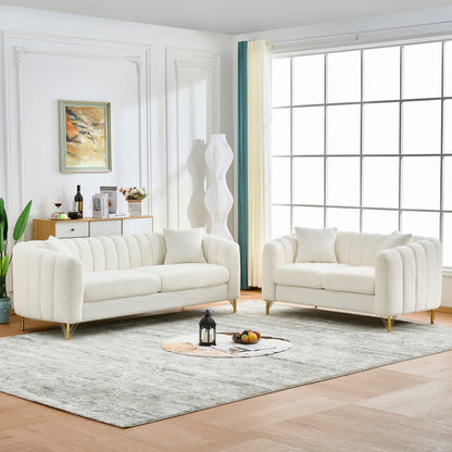 Oversized Sofa, 3 And 2 Seater - Beige