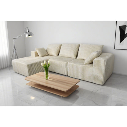 Corner Combination Sofa Sectional Couch With Soft Plush Fabric