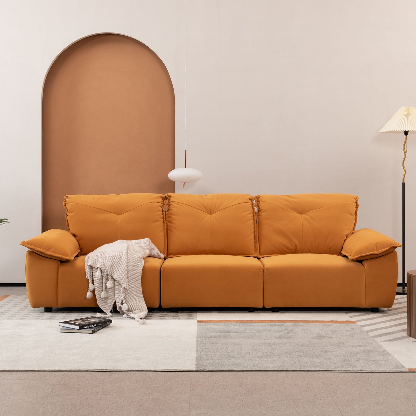 Modern Sofa With Removable Pillowcase And Backrest