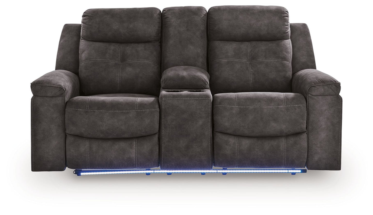 Brysonview - Double Reclining Loveseat With Console - Charcoal