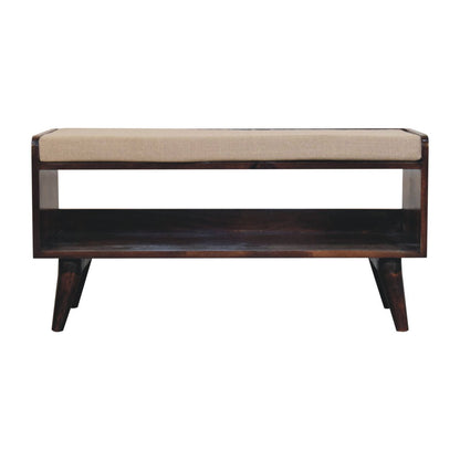 Solid Wood Bench With Upholstered Sea