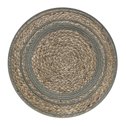 Serena - Handcrafted Round Braided Pouf
