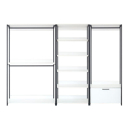 Fiona - Freestanding Walk In Wood Closet System With Metal Frame Melamine - White