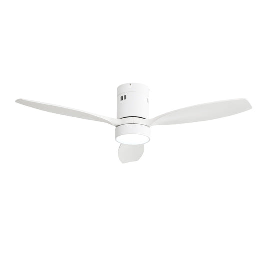 Indoor / Outdoor Ceiling Fan With Blades, Reversible DC Motor, Remote Controlled LED Light - White