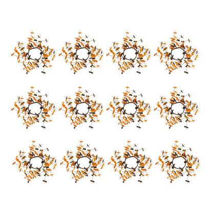 Fall Leaves Wreath, Botanicals Decor For Harvest Festival Fall Festival & Thanksgiving Table Decorations (Set of 12) - Orange Multi