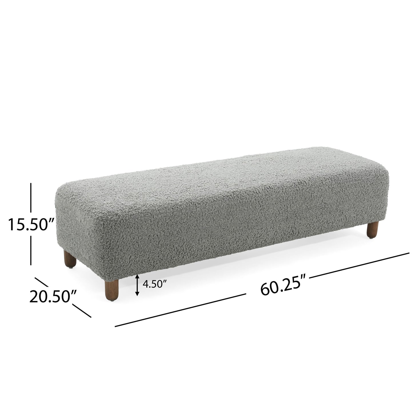 Contemporary Ottoman With Foam Cushion And Durable Upholstery