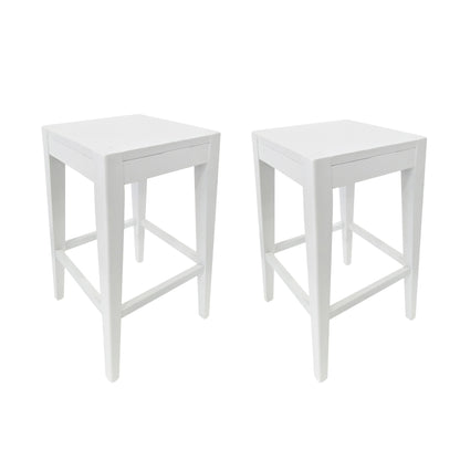Counter Barstool (Set of 2), Rubber Wood - White