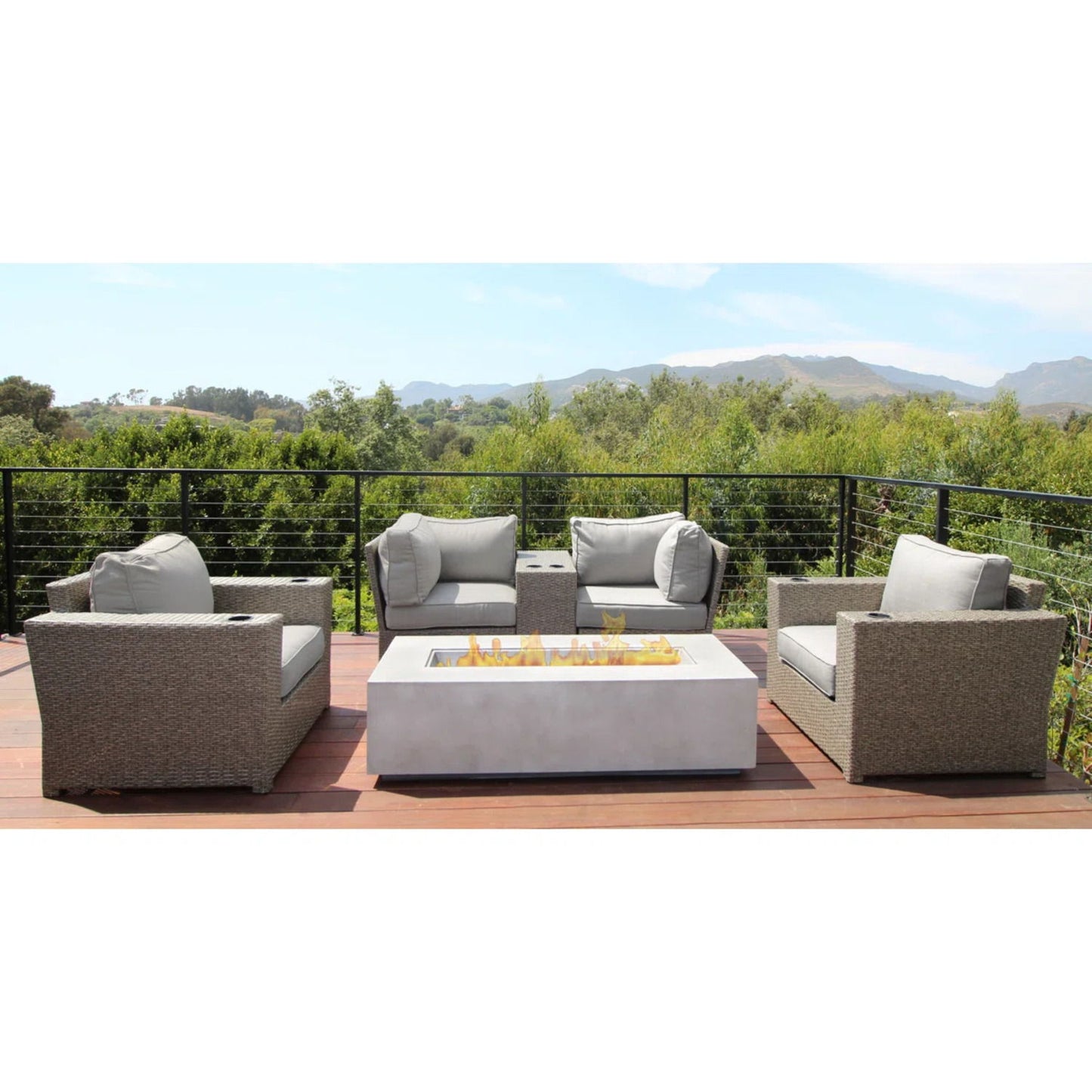Outdoor Elegance Conversation Set With Fire Pit