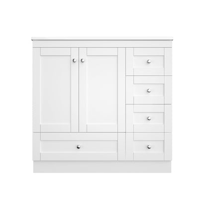 Shaker Free Standing Bathroom Vanity Cabinet With Sink, Soft Close Drawers, Soft Close Doors