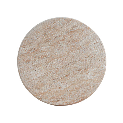 Outdoor / Indoor Lightweight, Concrete Side Table, Travertine - Beige