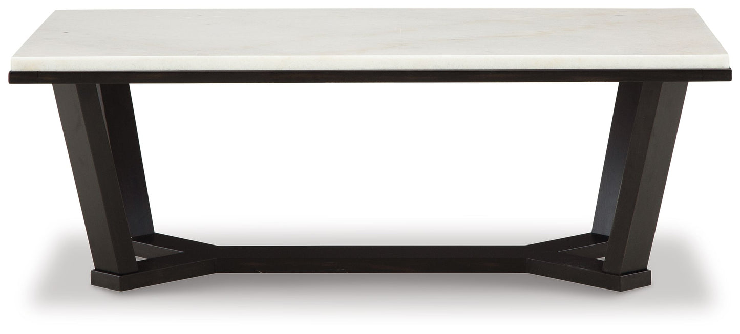Fostead - Rectangular Cocktail Table - White / Espresso