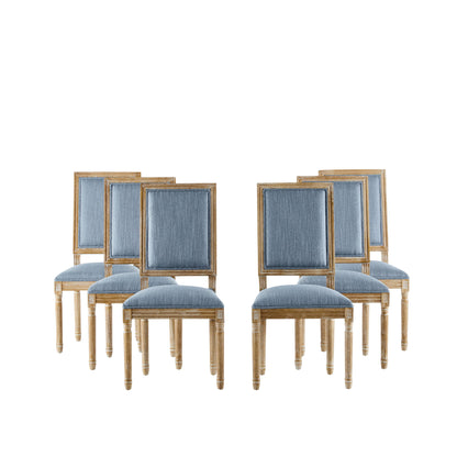 French Country Style Dining Chair With Upholstered Seating And Fluted Legs